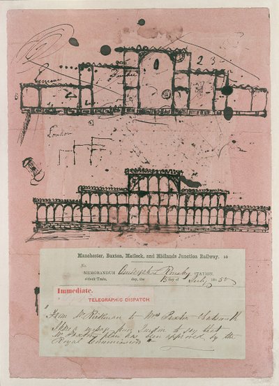 Grote Tentoonstelling, 1851: eerste schets voor het gebouw, 1850 door Joseph Paxton